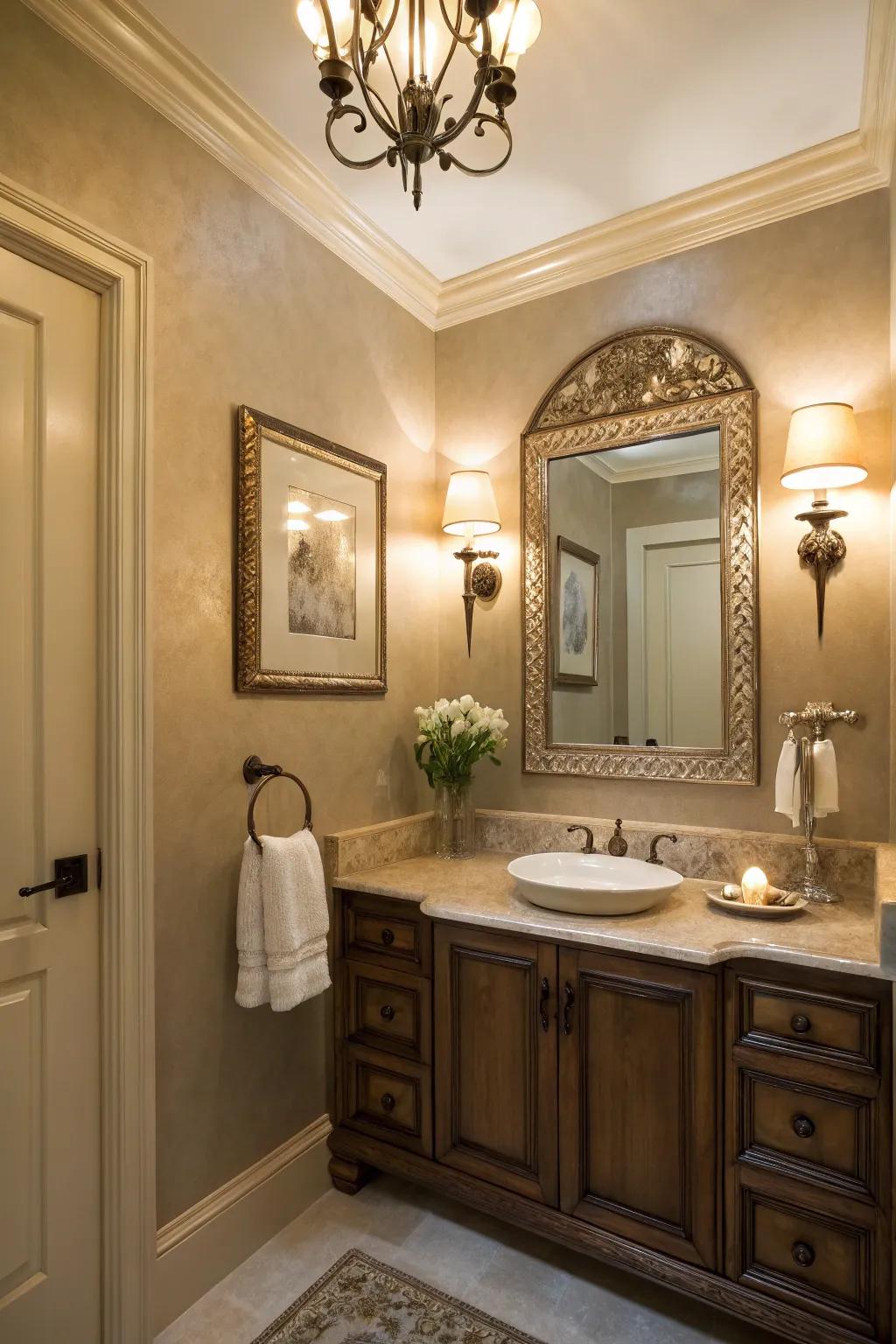 Soft lighting sets a welcoming and cozy mood in any bathroom.