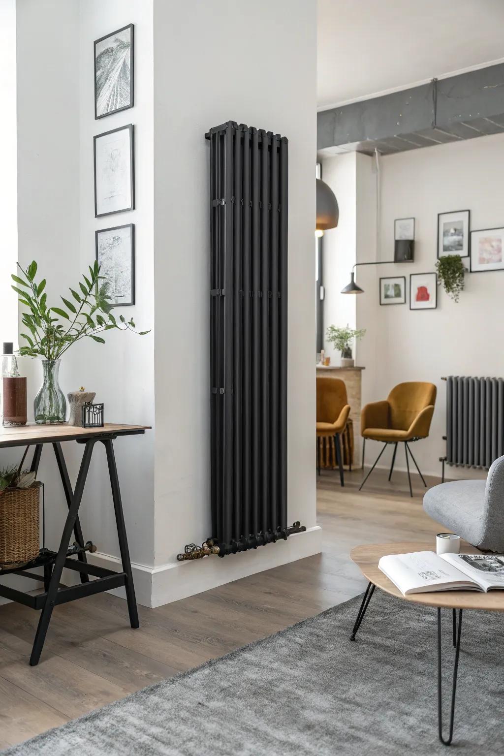 Coal radiators radiate sleek sophistication.