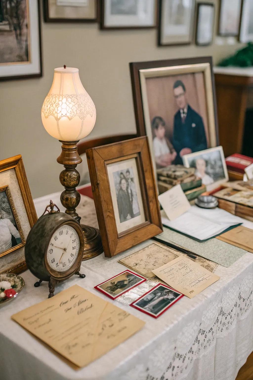 A heartfelt remembrance showcase displaying treasured snapshots.