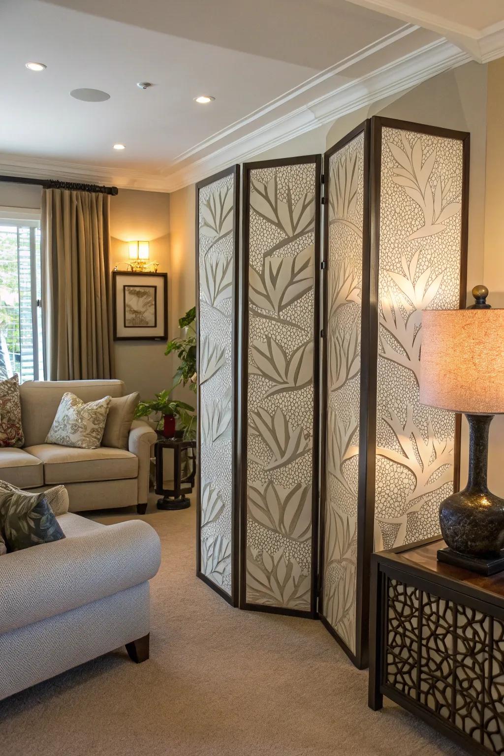 Textured panels seamlessly combine art and utility into one gorgeous design.