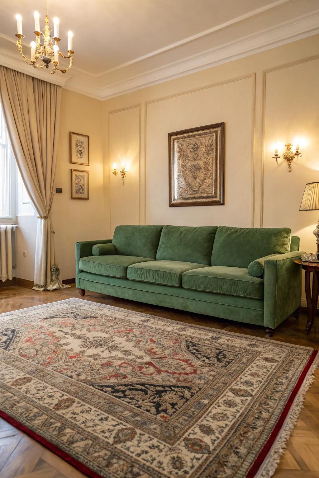 Aged floor coverings append a dash of classical charm to ultramodern spaces.