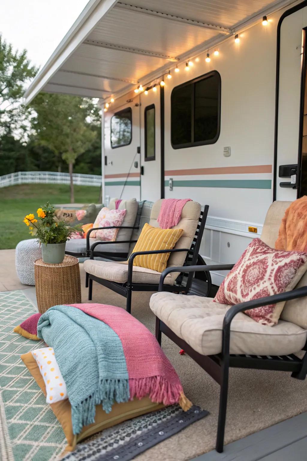 Unique accents like cushions add personality to your setup.