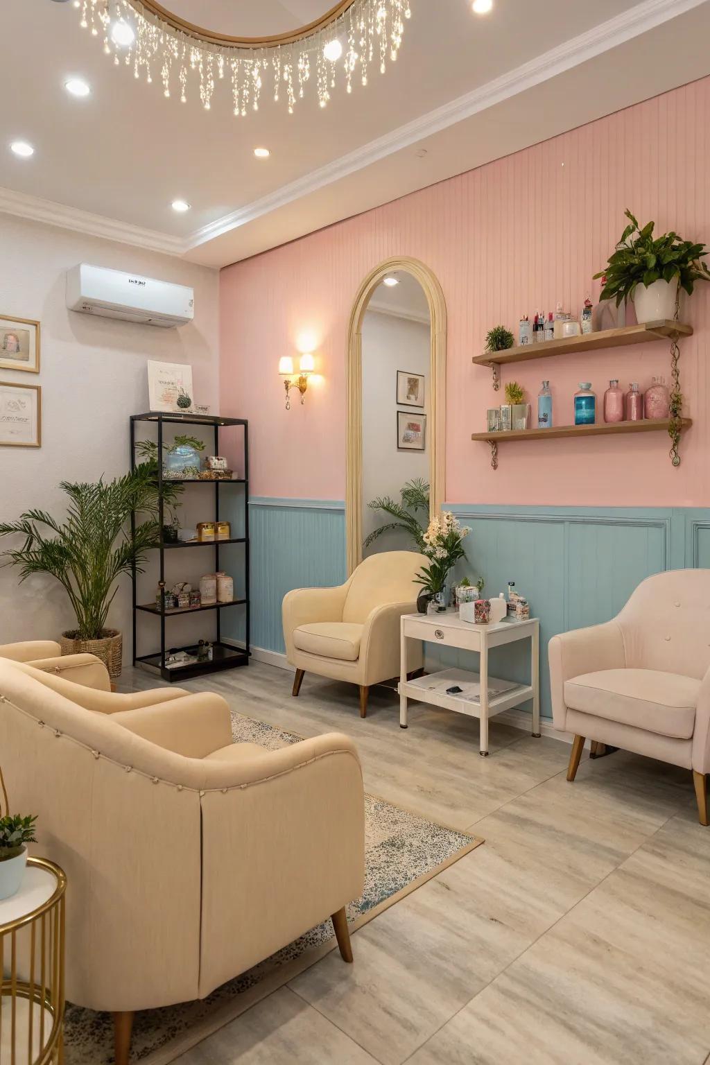 A relaxing color scheme that comforts and draws in.