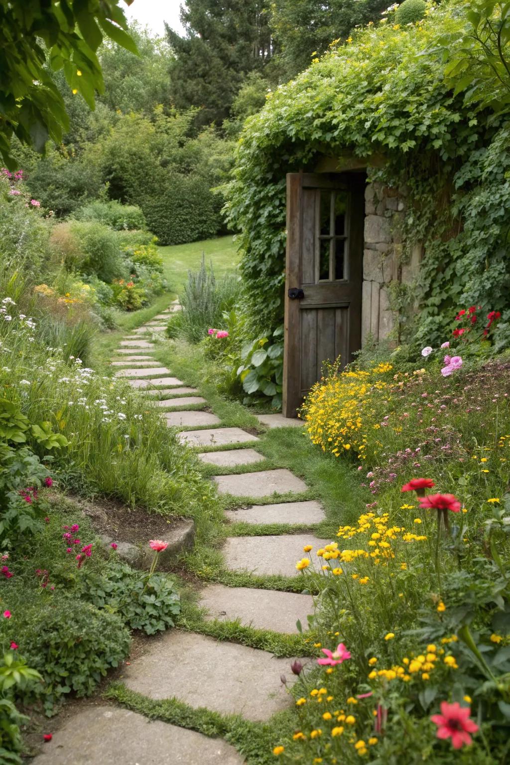 An enchanted path invites you to discover the secret garden beyond.