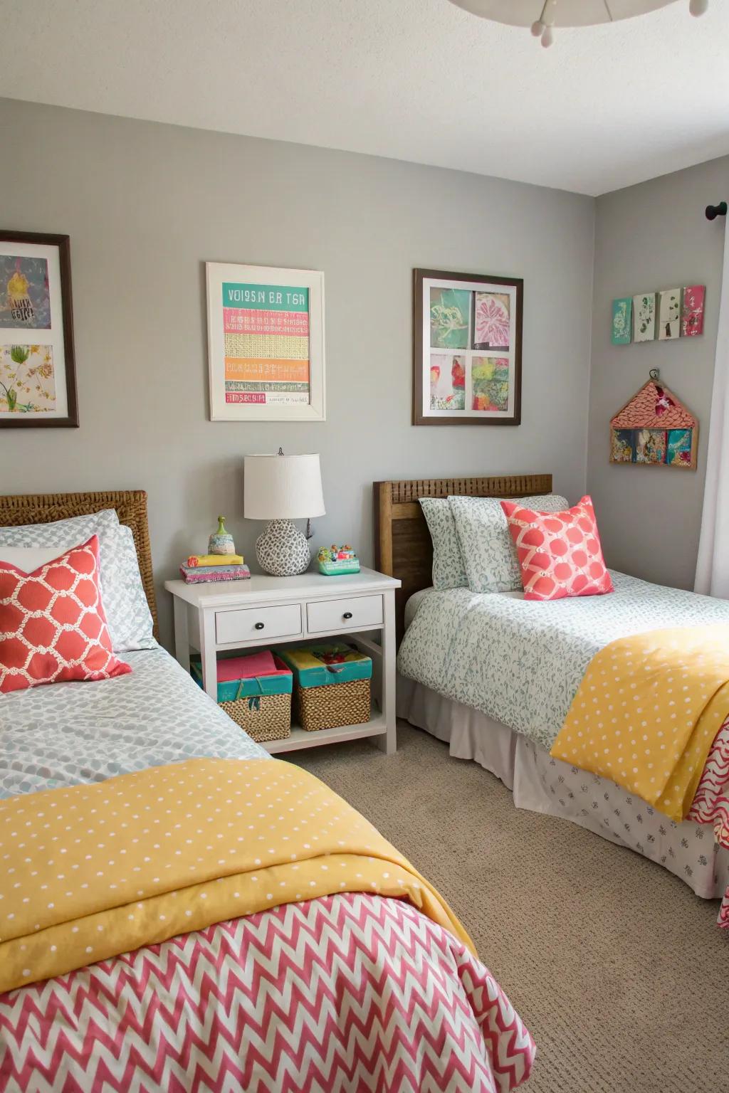 Neutral tones provide a canvas for bold and changeable decor.