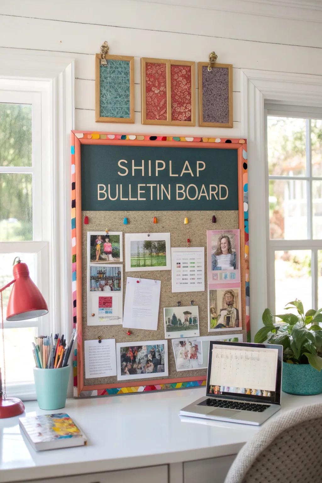 Add a fun splash of color to your timber cladding notice board.
