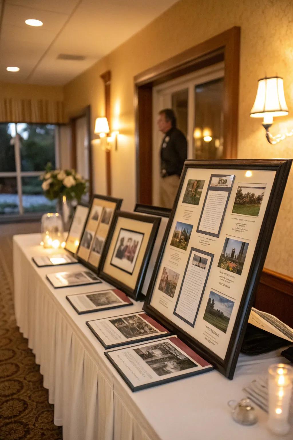 A photographic timeline lends depth and emotion to the celebration.