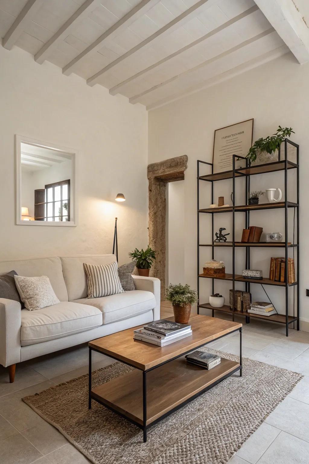 Simple furniture contributes to a streamlined and uncluttered aesthetic.