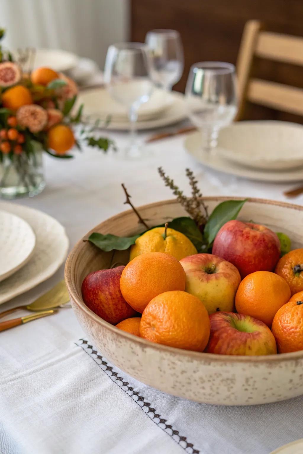 Seasonal fruits bring color and freshness to the table.