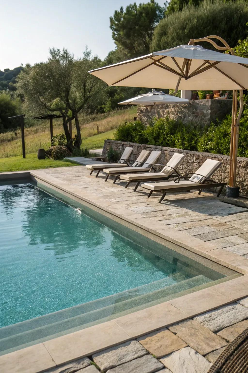 A comfy relaxation spot perfect for relaxing by the pool.