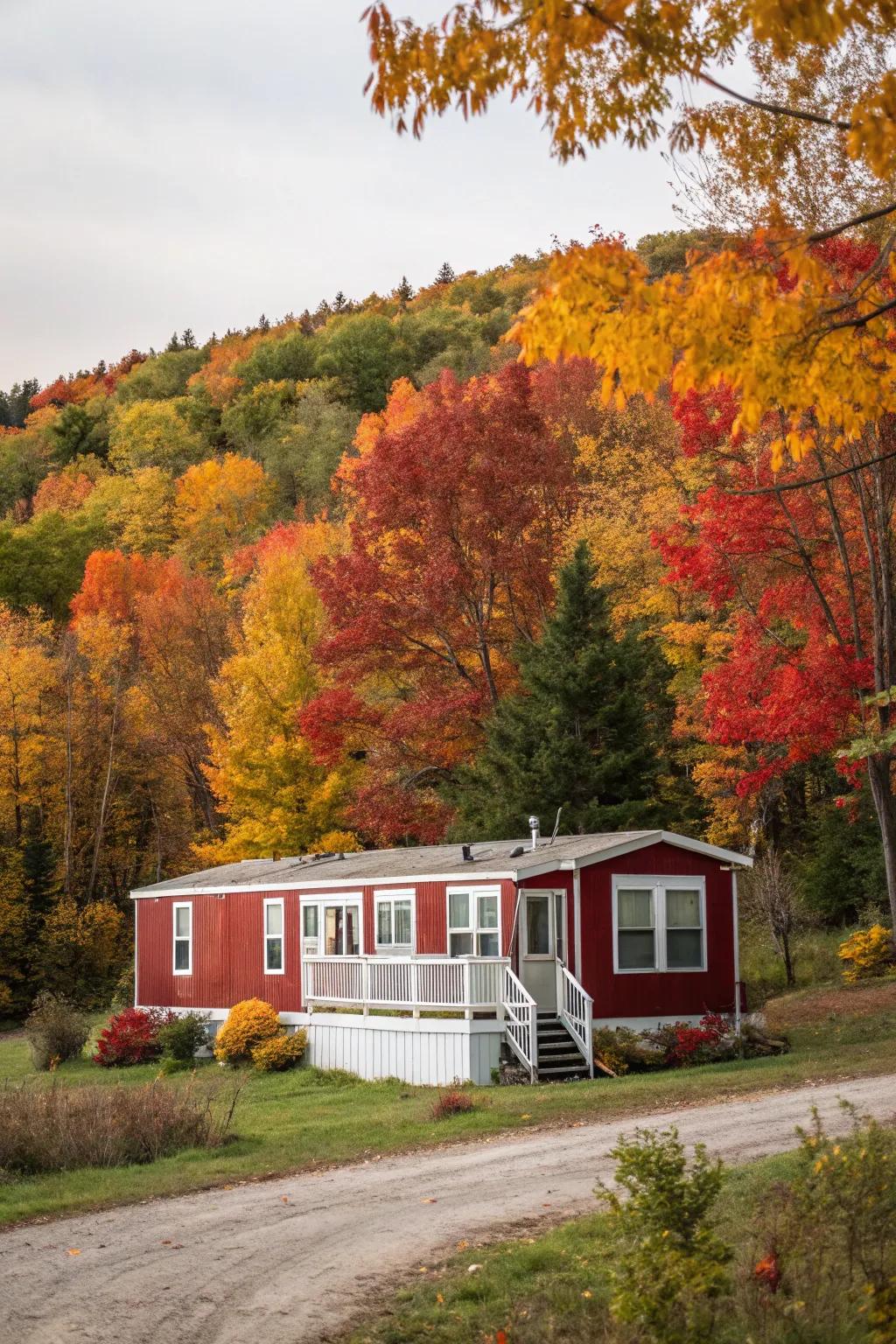 Barn red introduces a country appeal to your mobile home's appearance.
