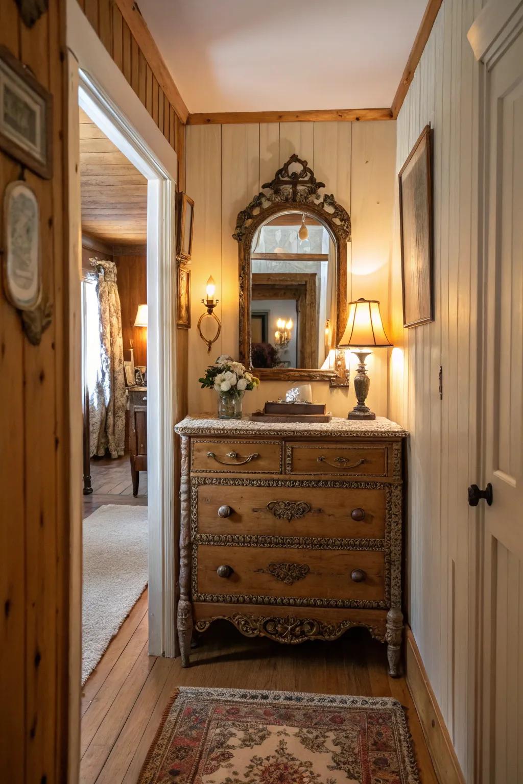 Time-honored accents amplify character to this delightful cottage passageway.