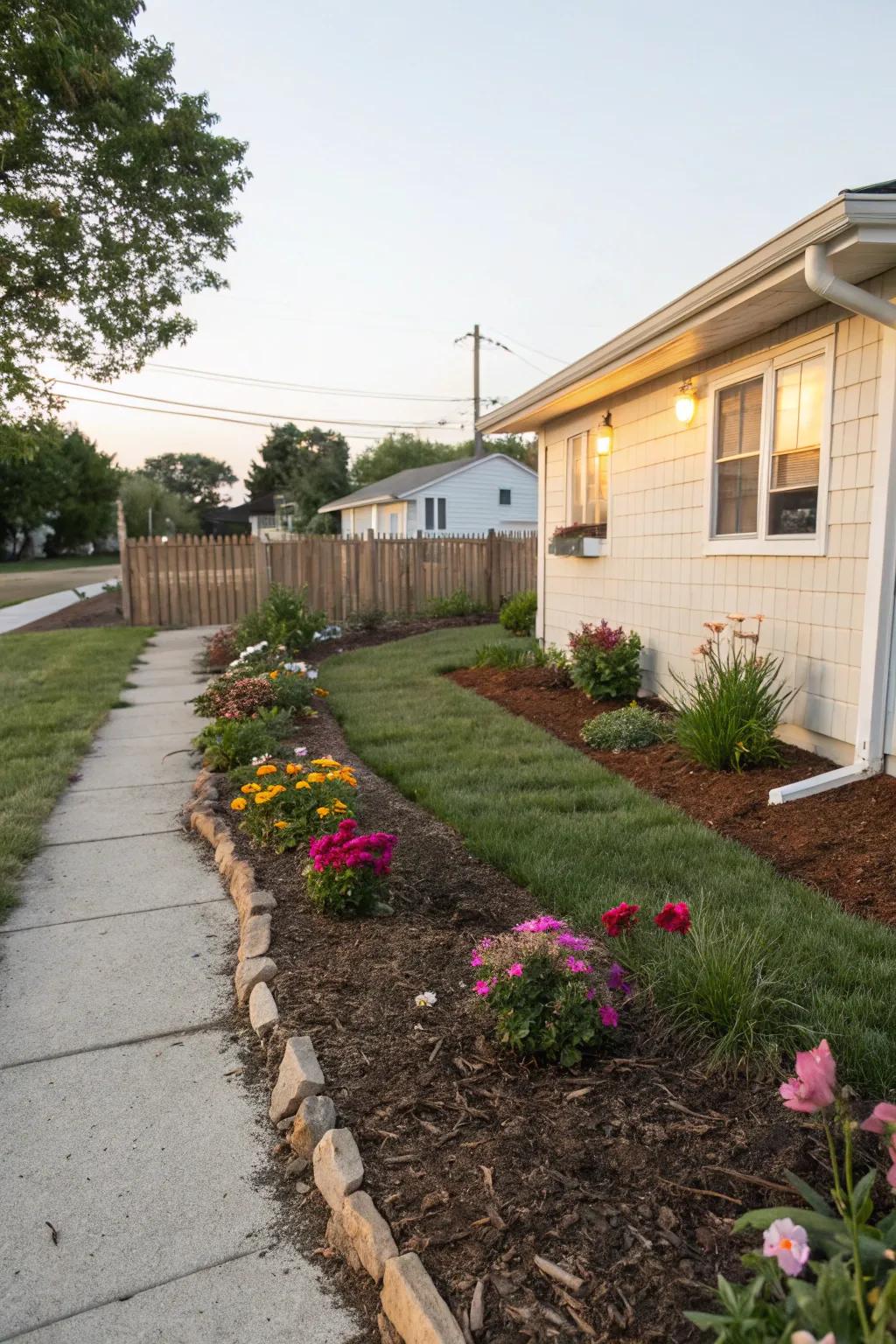 Mulch prevents weeds and keeps garden beds appearing orderly.