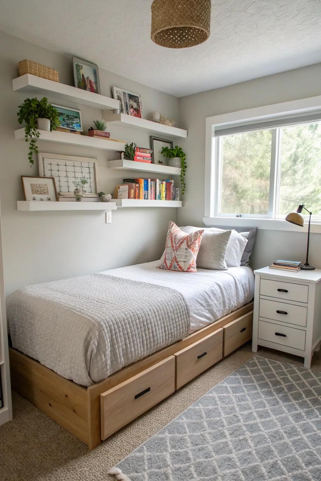 Smart storage keeps your space neat and well-organized.