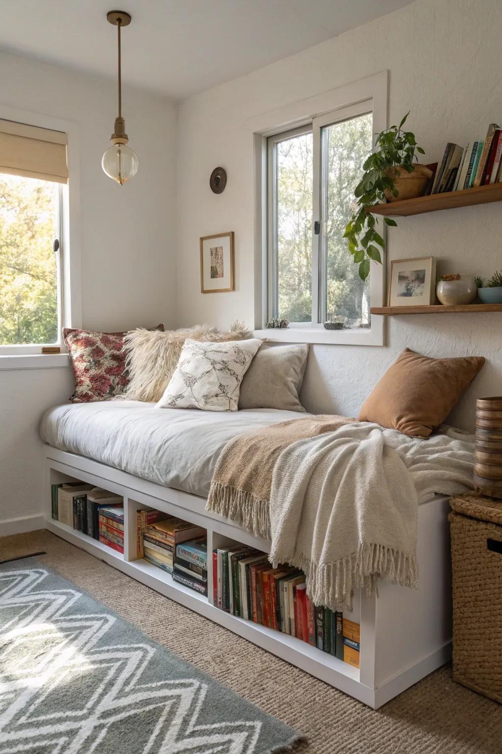 Multi-functional furnishings optimize space and practicality.