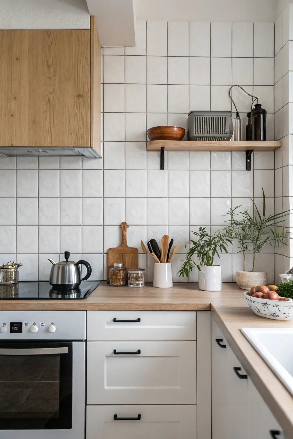 Keep it simple with a simple backsplash.