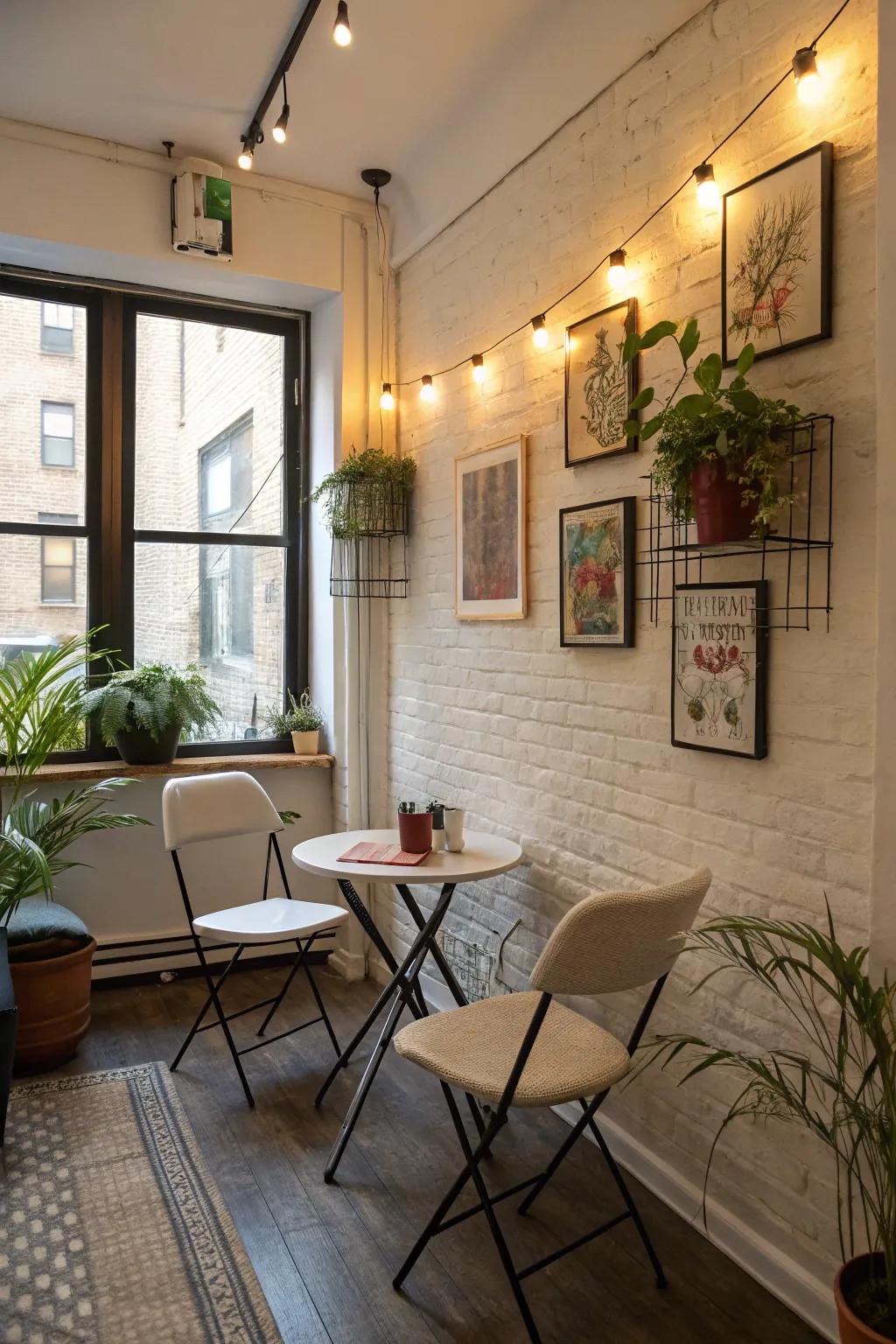 Space-saving seating provides comfort while maximizing space.