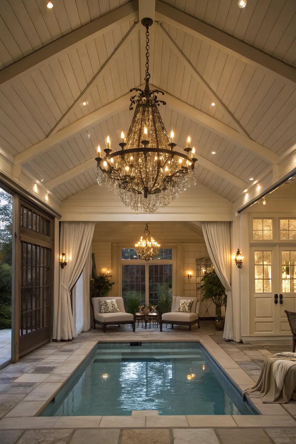 Character and allure with decorative lighting components.
