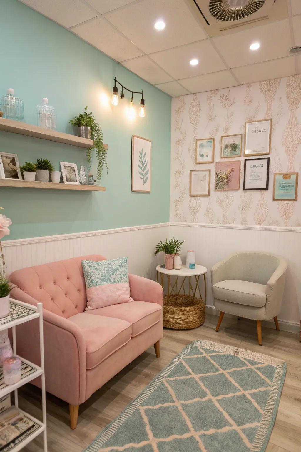 Light color palettes that produce an airy and open sensation.