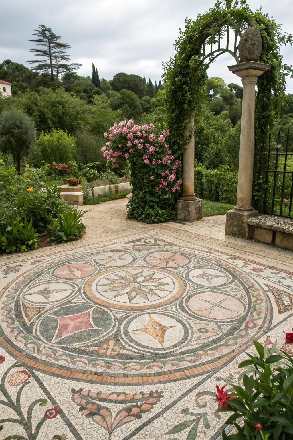 A breathtaking rock artwork injecting artistic elegance into a garden.