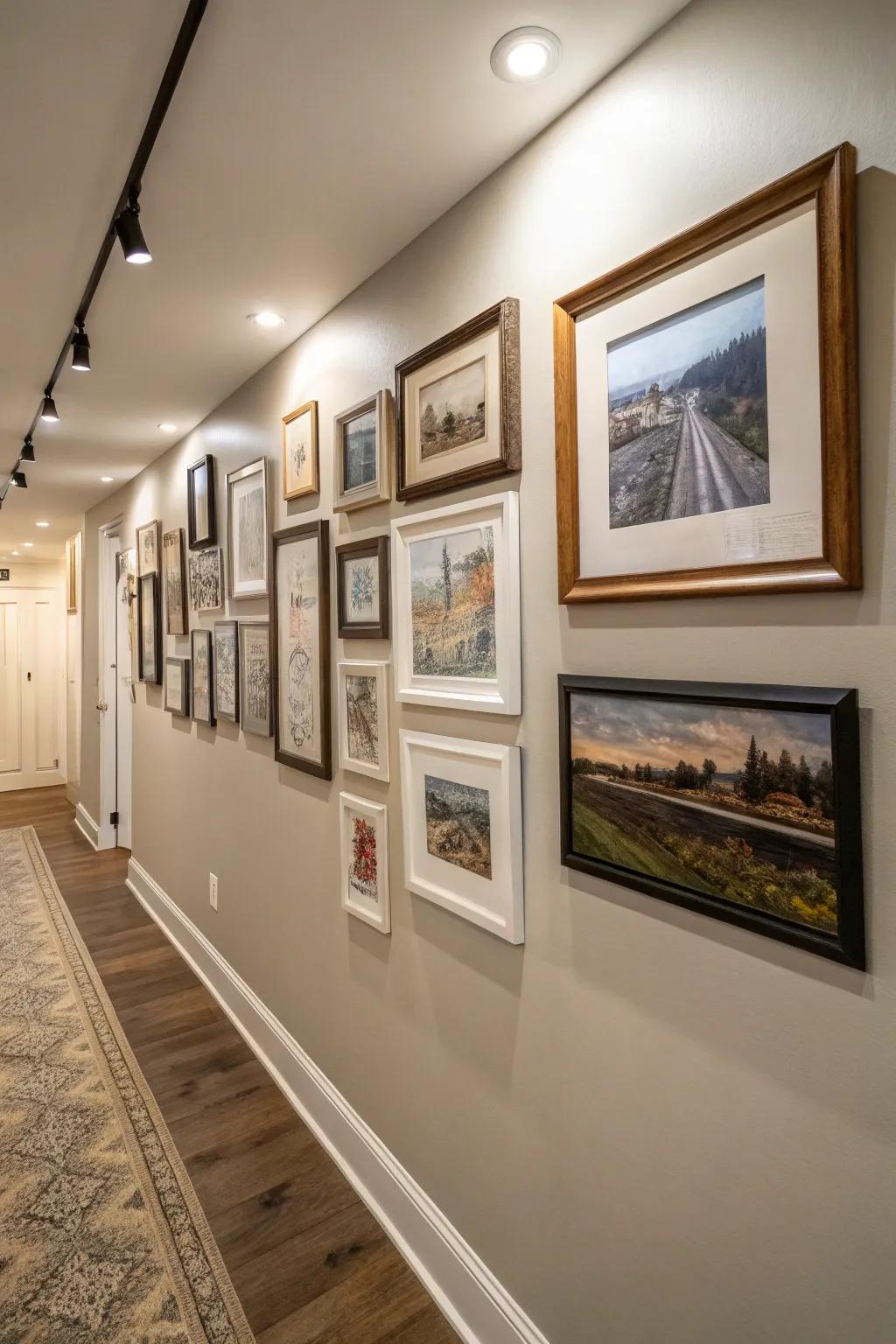 A small gallery wall that creates a striking statement.