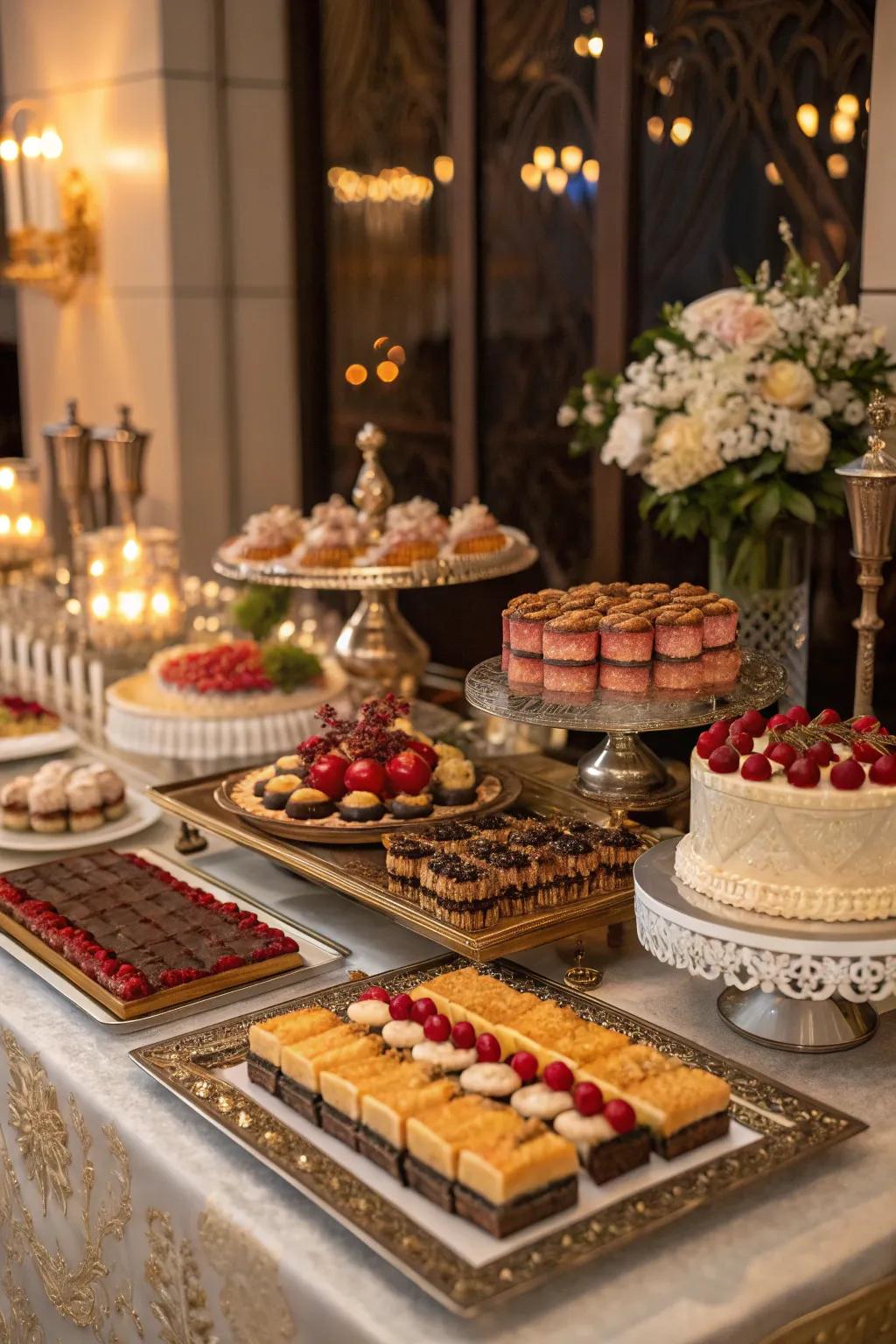 A rich sweet treats station designed to gratify every fondness for sweetness.