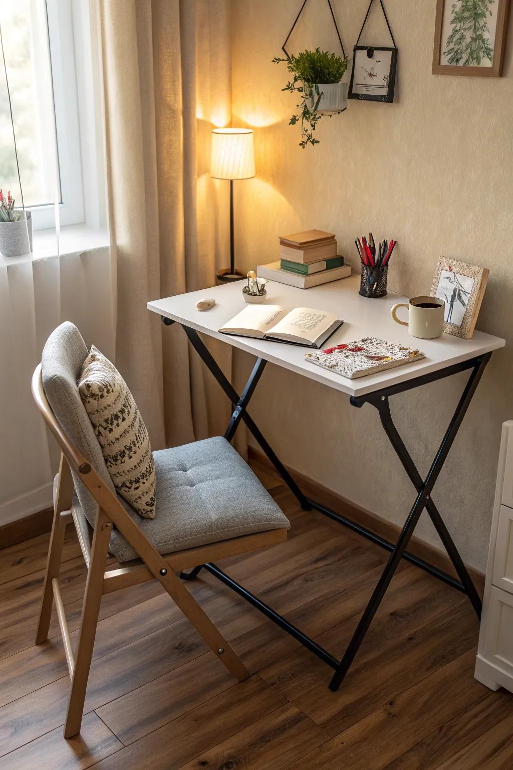 Even the tiniest area can become a productive workspace.