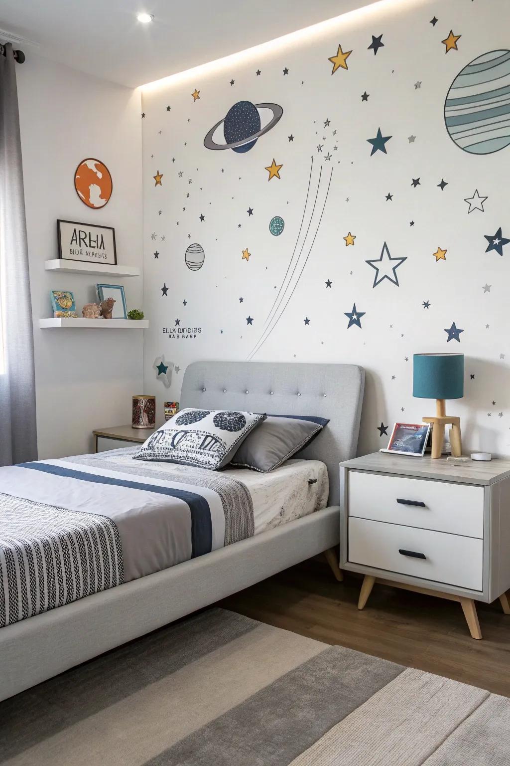 Modernistic furnishings introduce a modern edge to your cosmic retreat.