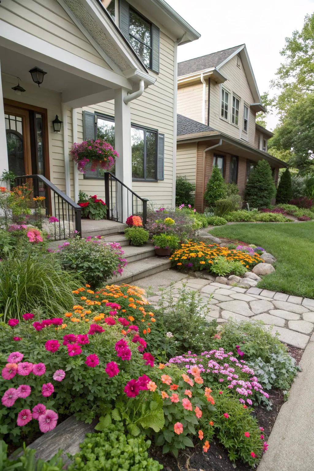 Entrance gardens add an inviting touch to your home.
