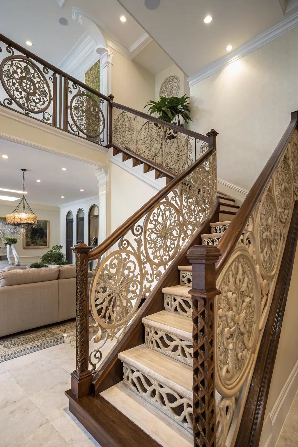 Artistic designs transform railings into attention-grabbing art.