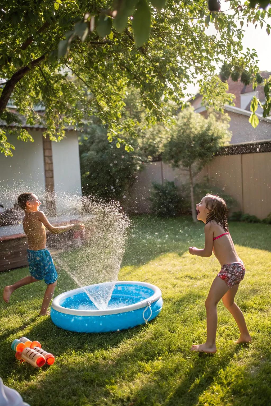 Add splashy fun to your yard with a DIY mini water park.