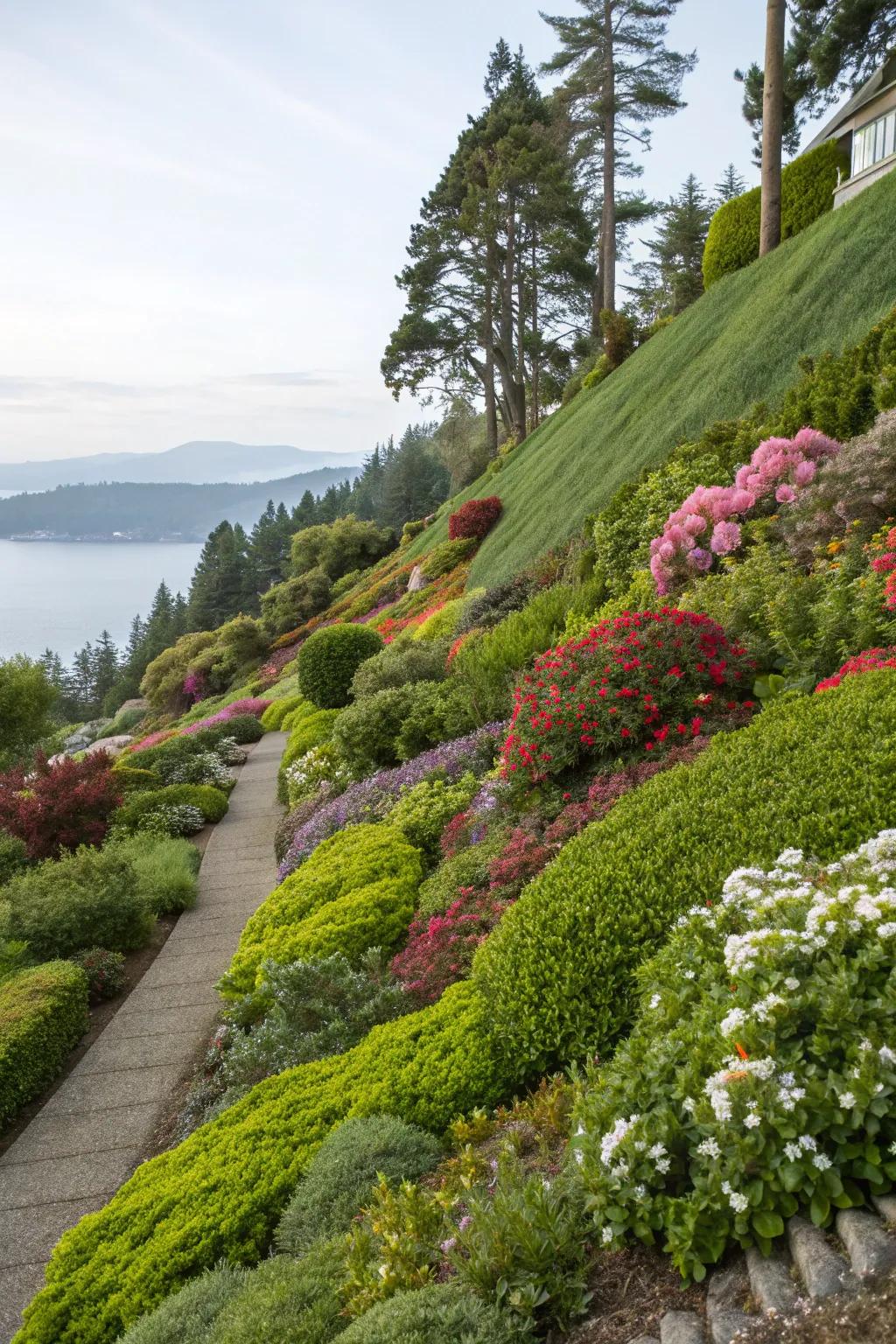 A spectrum of plants infuses hillside environments with vibrancy and vitality.