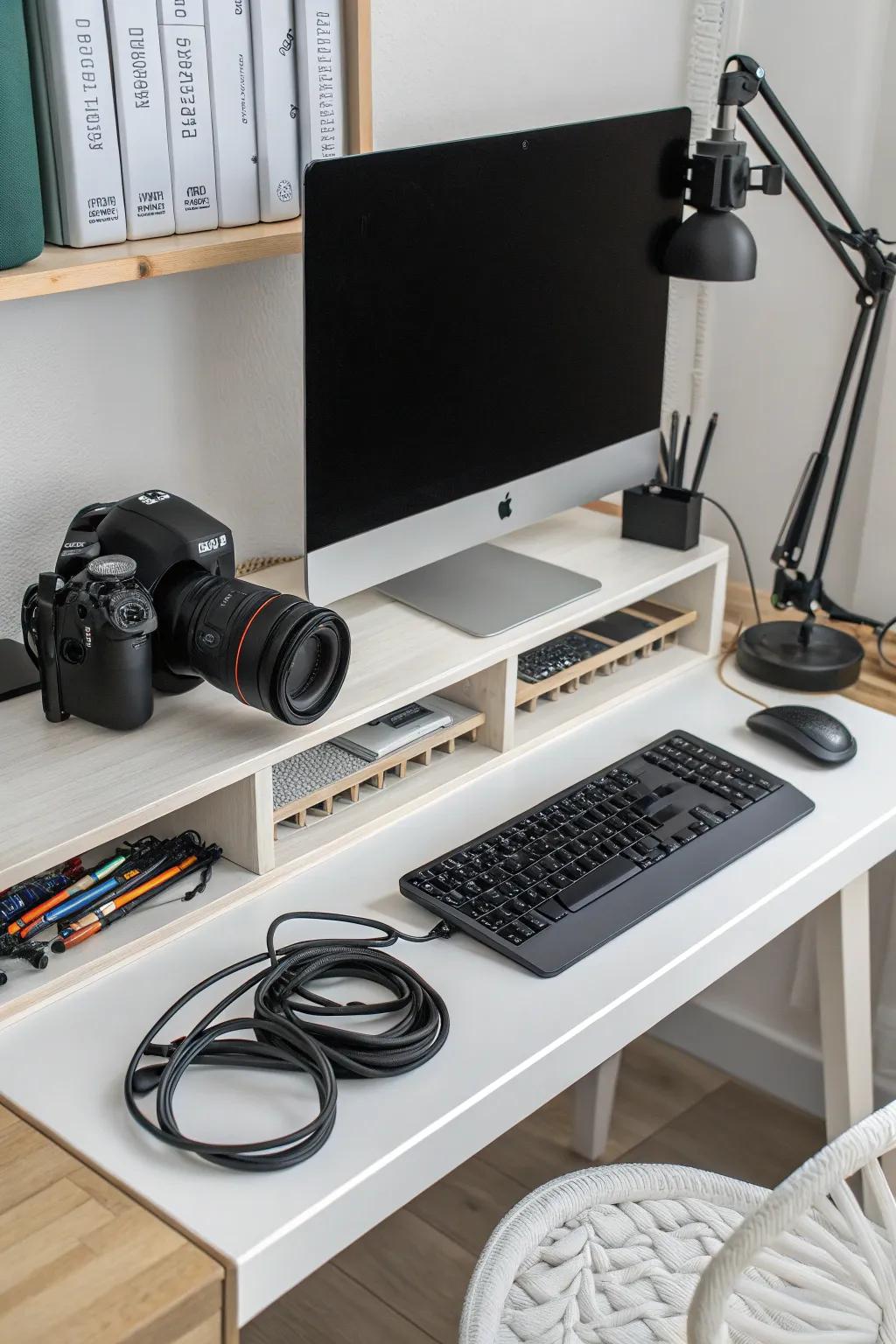 Focus on streaming with a well-organized desk.