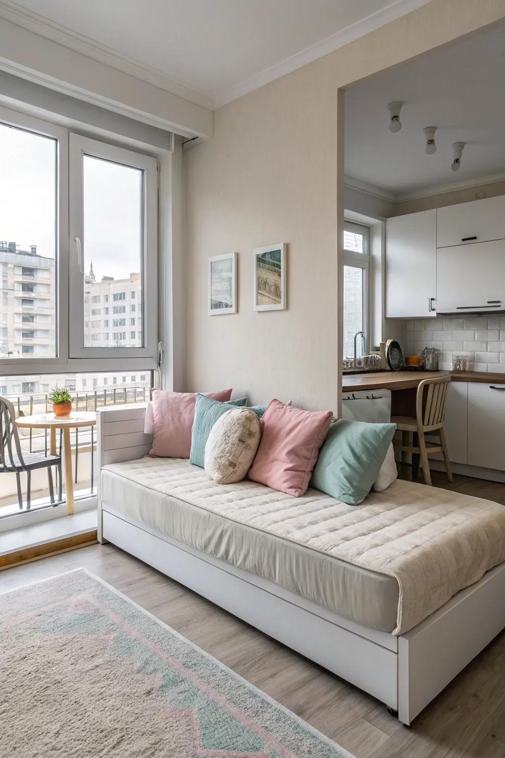 A daybed is perfect for both relaxing and sleeping.