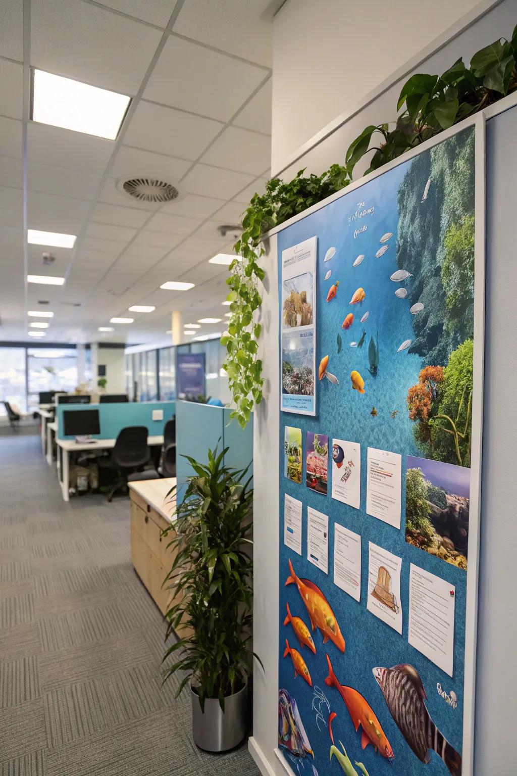 Immerse yourself in amusement with an interactive marine life display showcasing fish and sea themes.