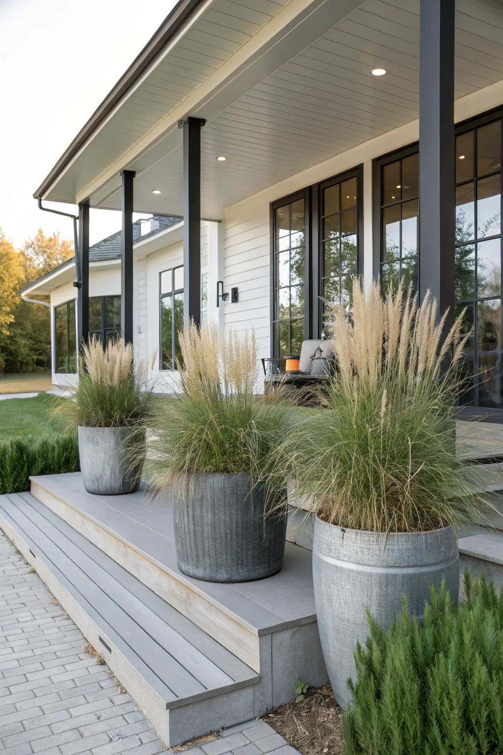 Establish a grand doorway using notable containers.