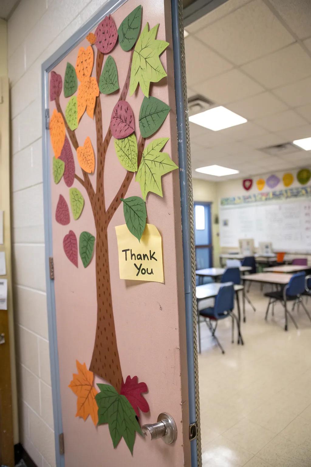 Embrace nature's beauty with a timber and foliage-themed door.