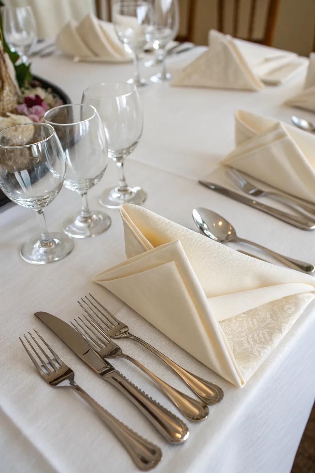 The silverware envelope fold keeps your table stylish and organized.