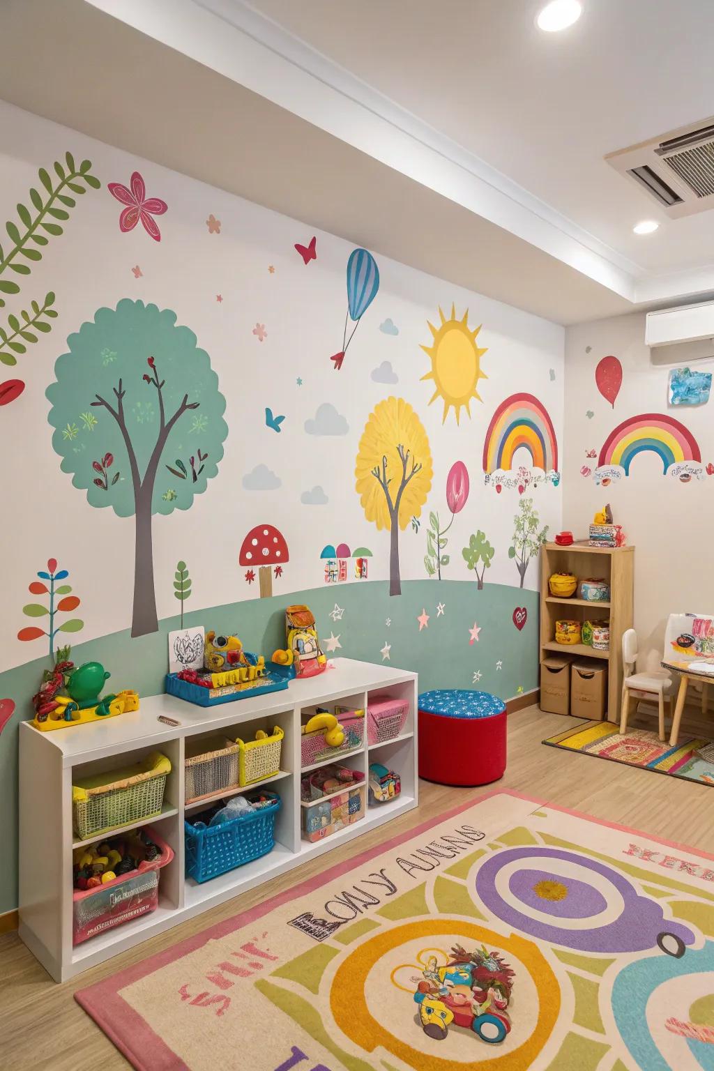 Whimsical wall art ignites imagination and ingenuity.
