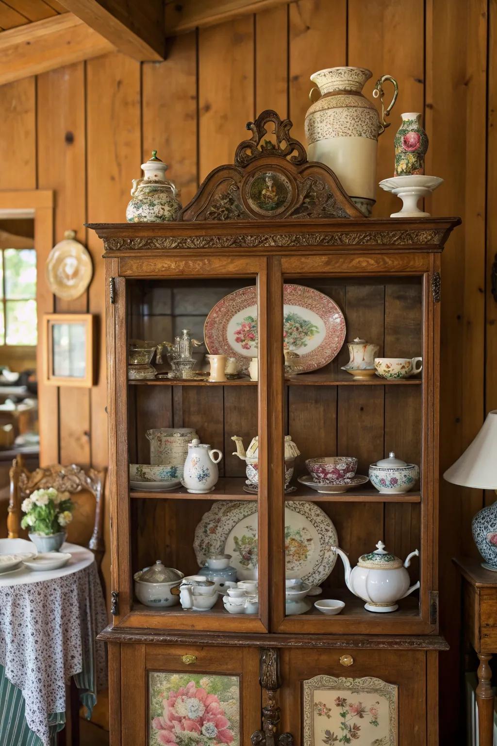 Vintage objects contribute a sense of history and charm.