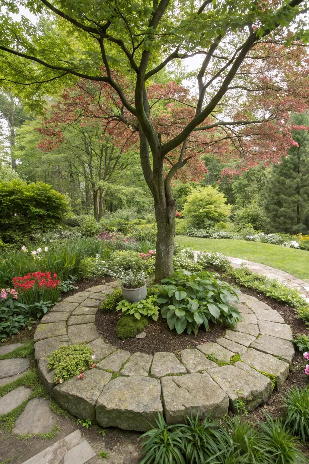 Circular layouts nurture harmony and stability in your garden.