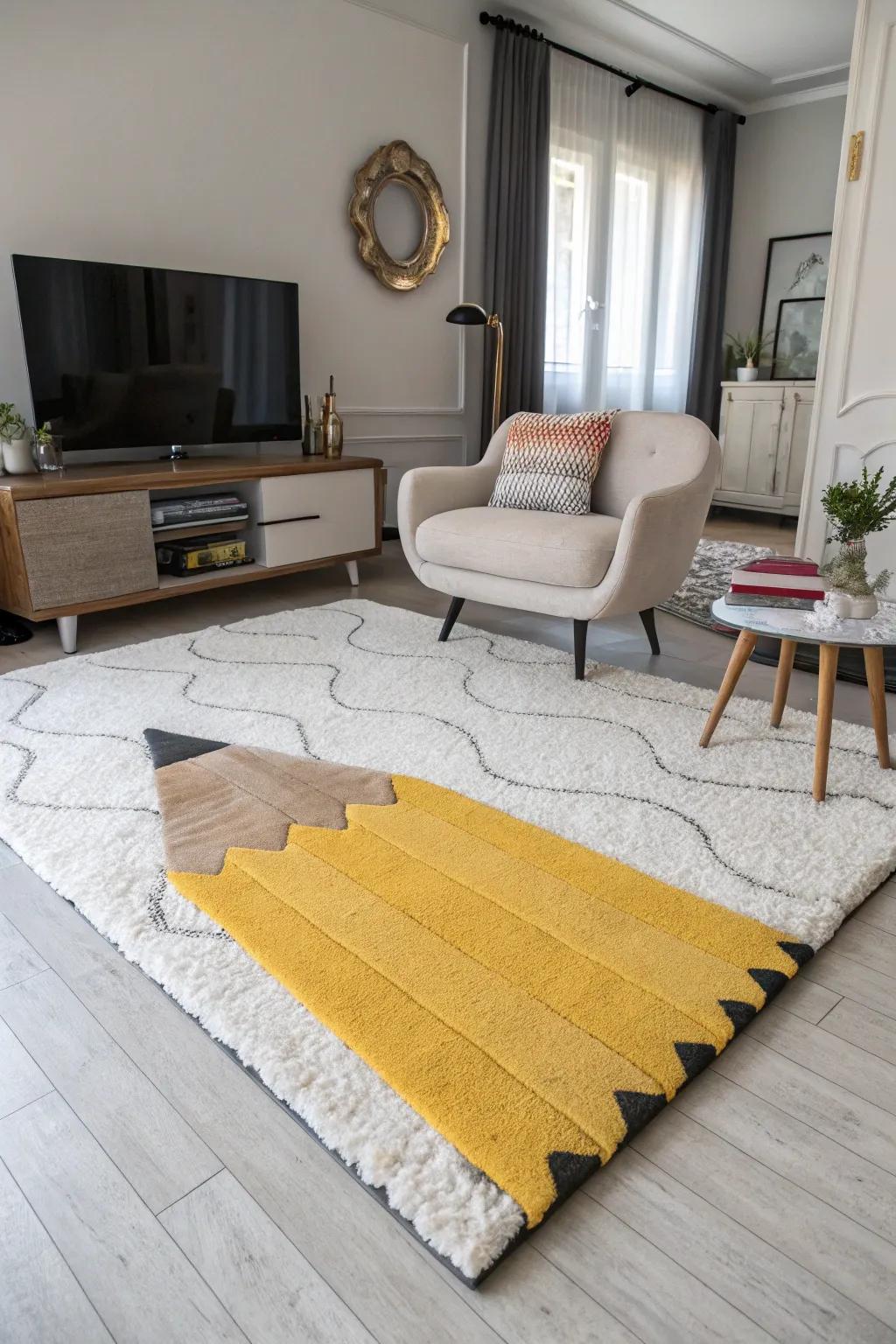 Unconventional rug shapes contribute unique interest to any decor.