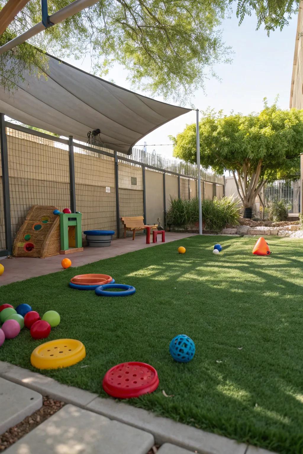 A pet-friendly turf section tailored for active play.