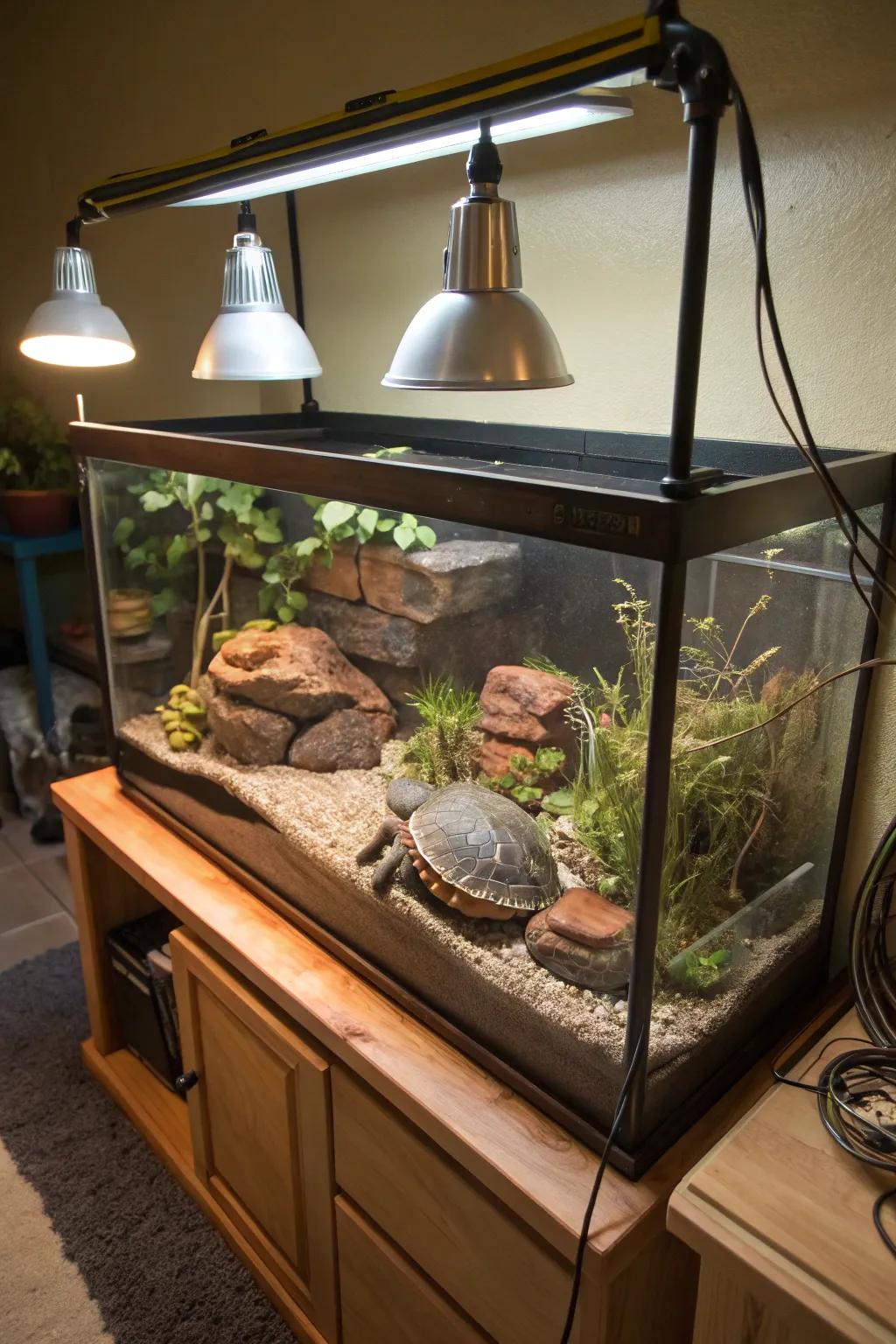 Correct lighting is critical for your turtle’s well-being and happiness.