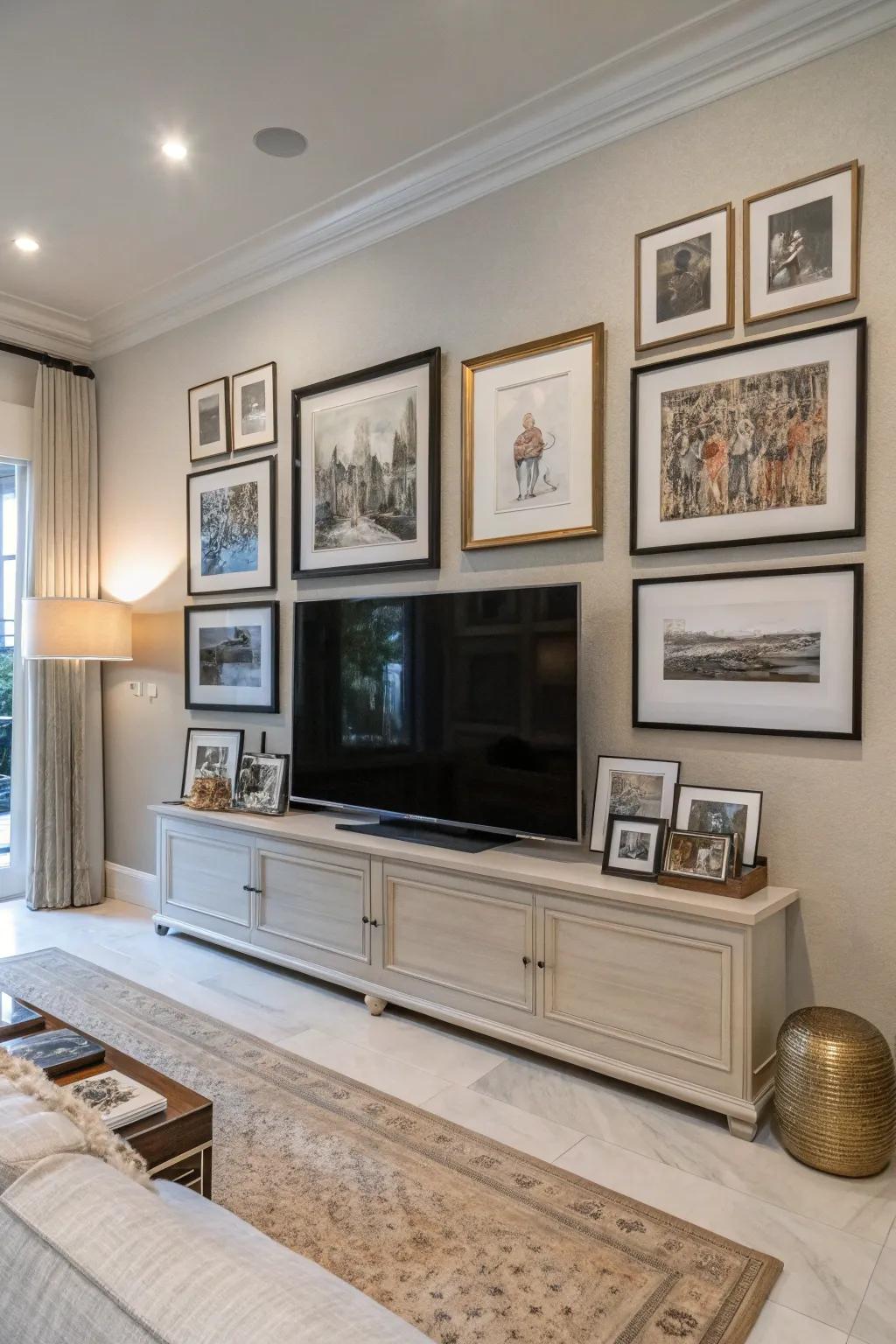 Transform your TV into art with portrait surround designs.
