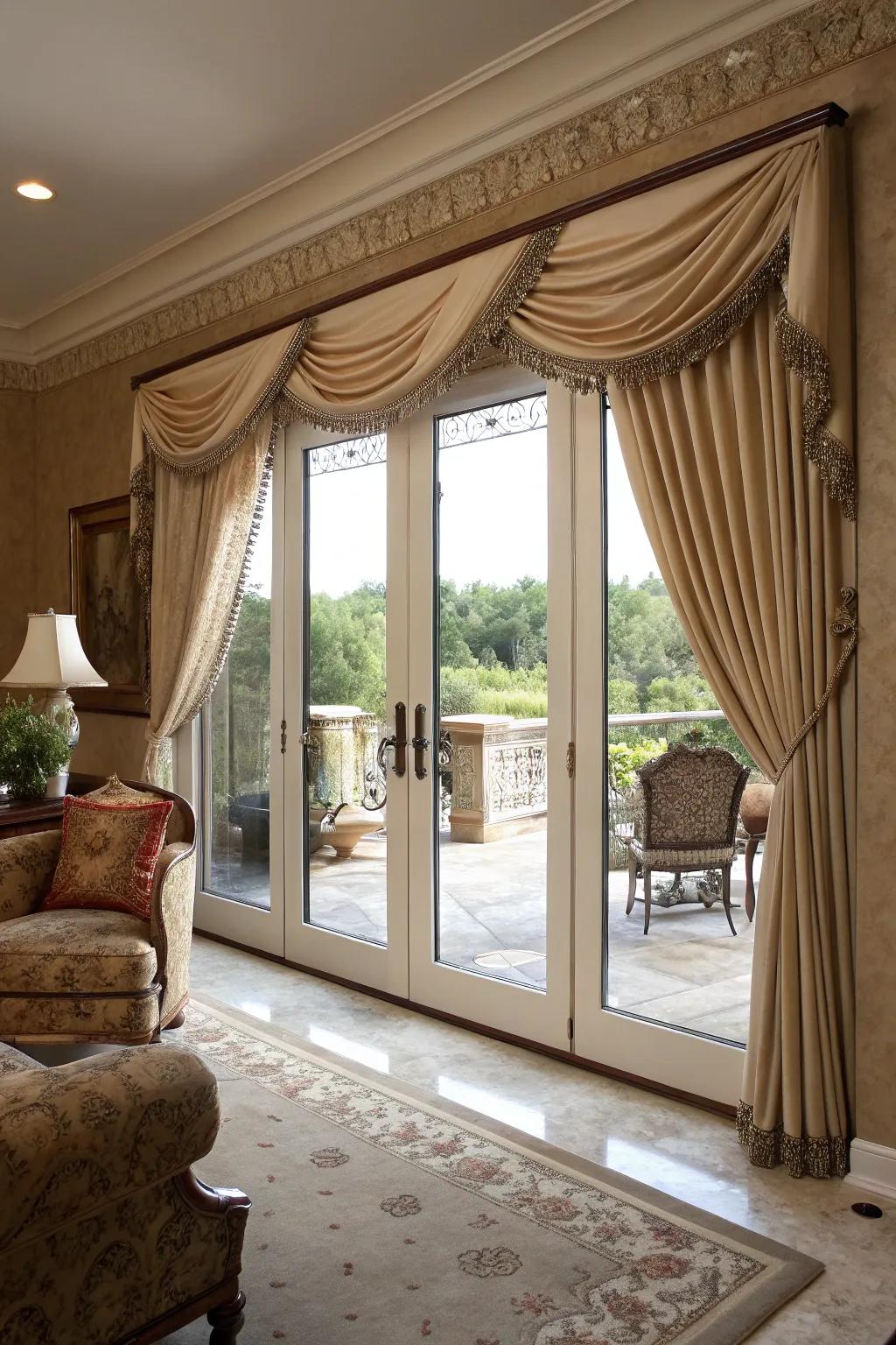 Combine toppers with drapes for a polished appearance.