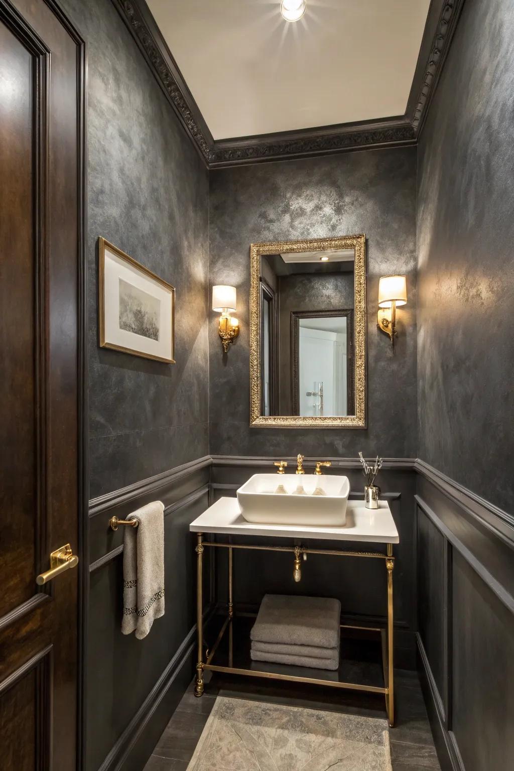 Inject drama into your powder room with striking plaster.