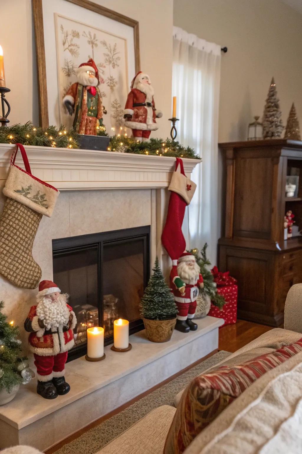 Nostalgic Santas impart jubilant merriment to your residence.