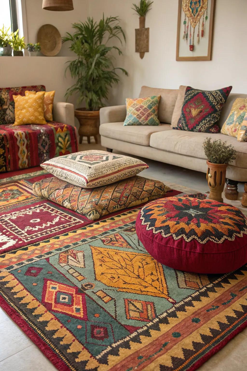 Designs add a playful and trendy layer to your living room decor.