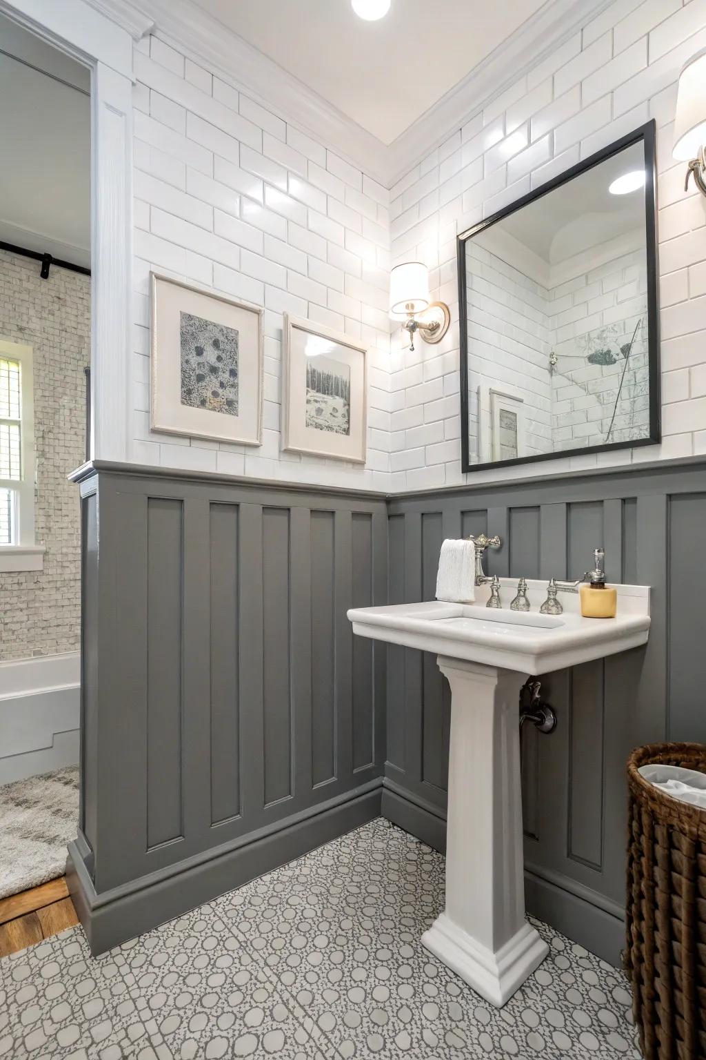 Board paneling creates a distinct and memorable statement.